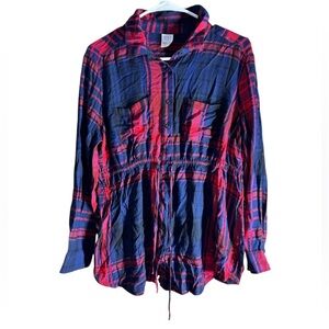 Women’s time & tru maternity flannel long sleeve shirt